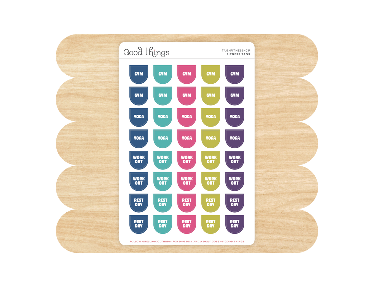 Fitness Calendar Tag Sticker Sheet