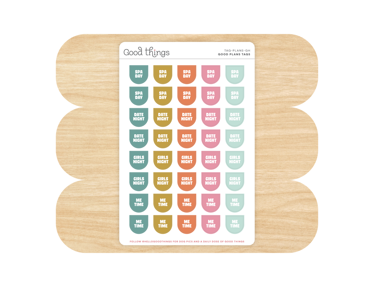 Plans Calendar Tag Sticker Sheet