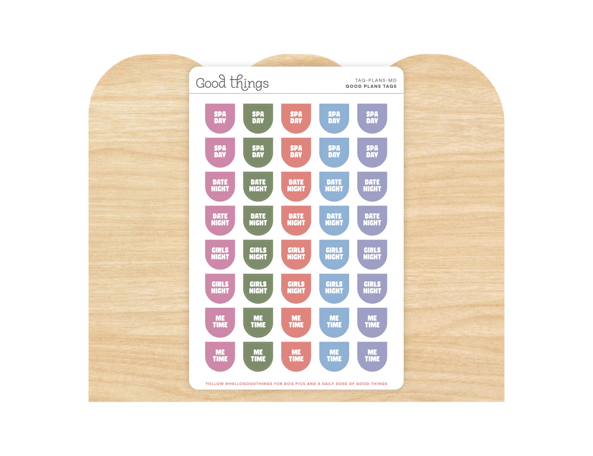 Plans Calendar Tag Sticker Sheet