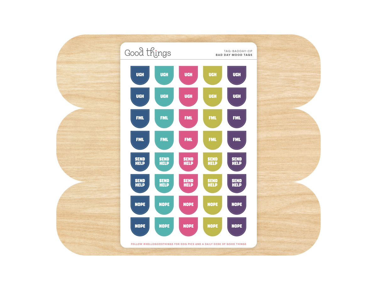 Bad Day Mood Calendar Tag Sticker Sheet
