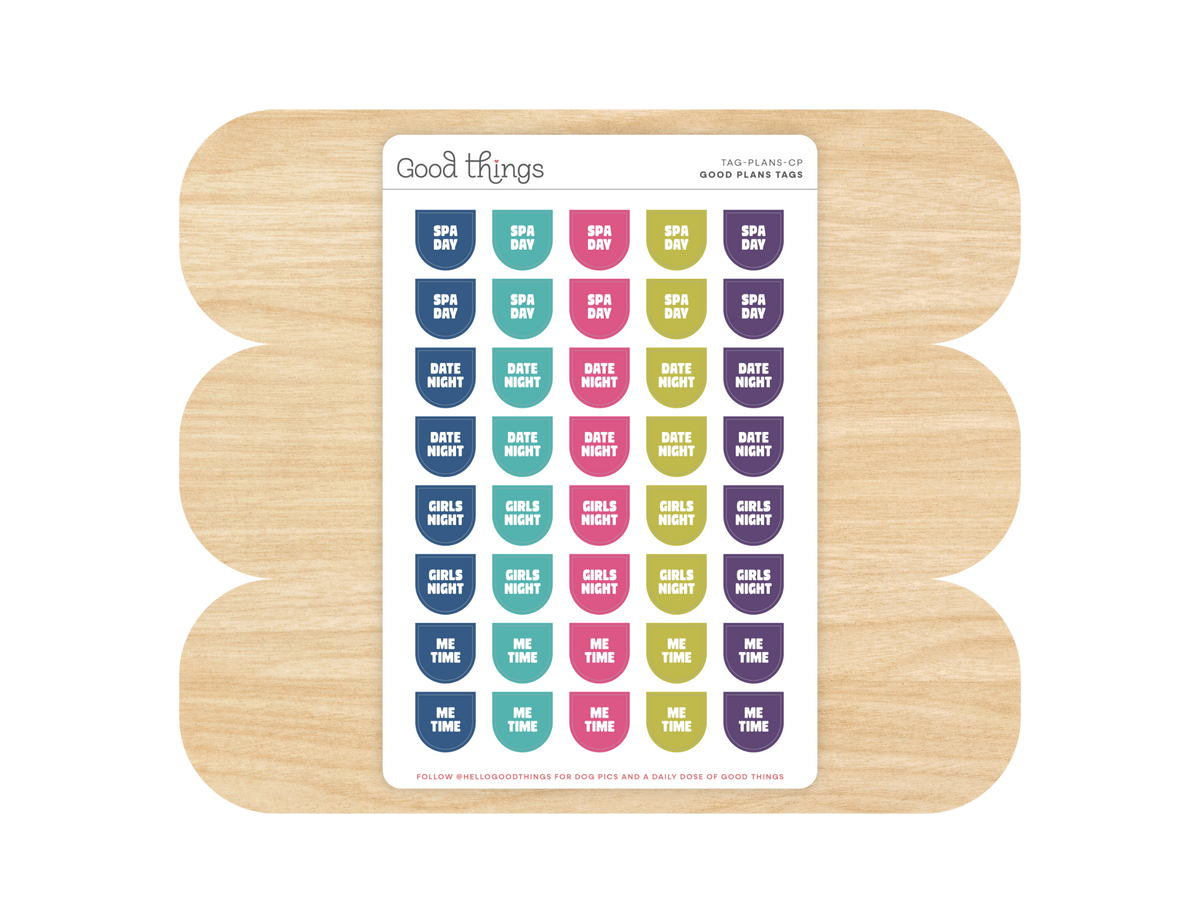 Plans Calendar Tag Sticker Sheet