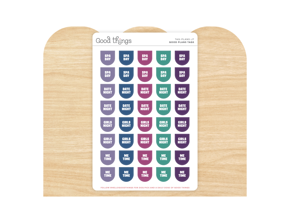 Plans Calendar Tag Sticker Sheet