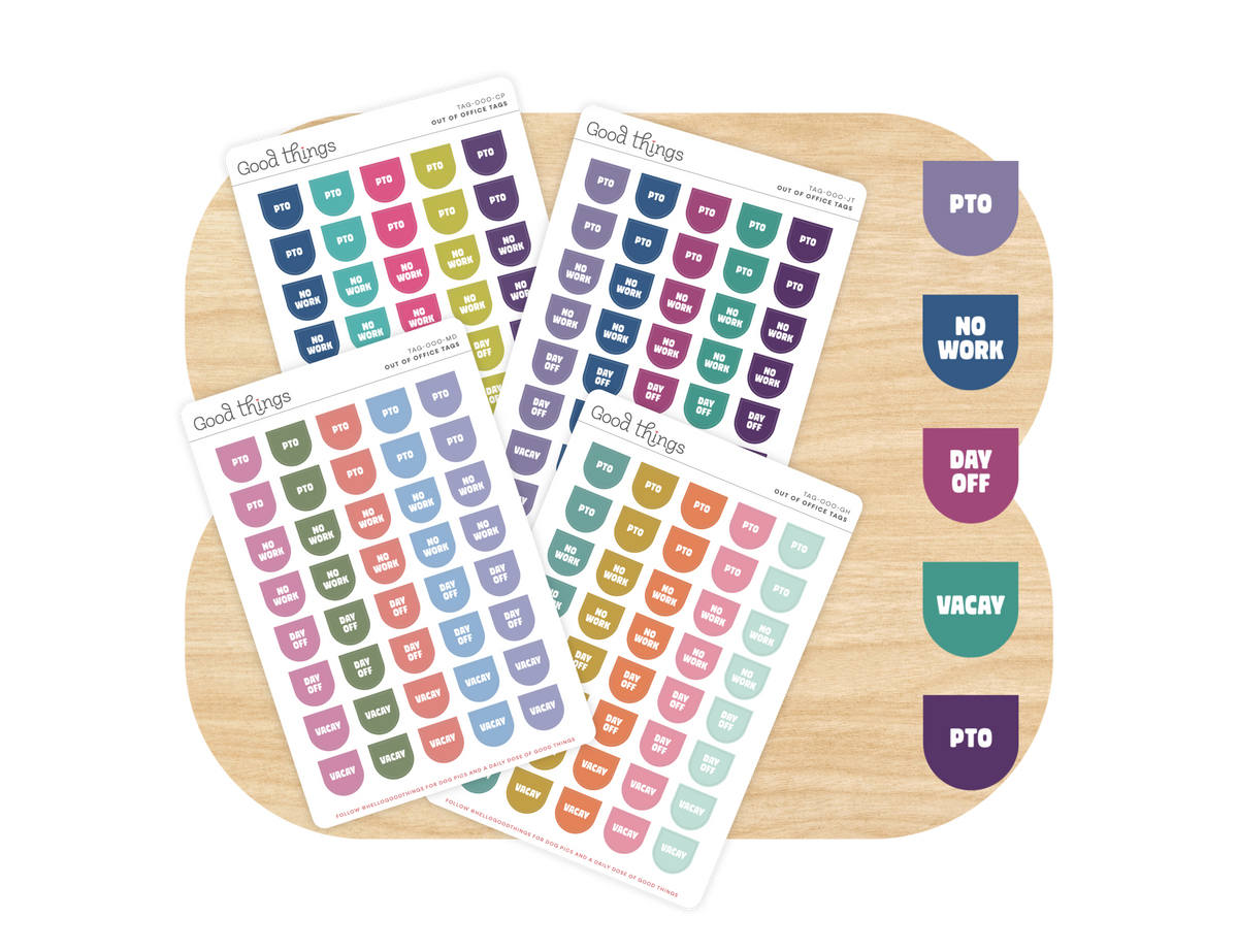 Out of Office Calendar Tag Sticker Sheet
