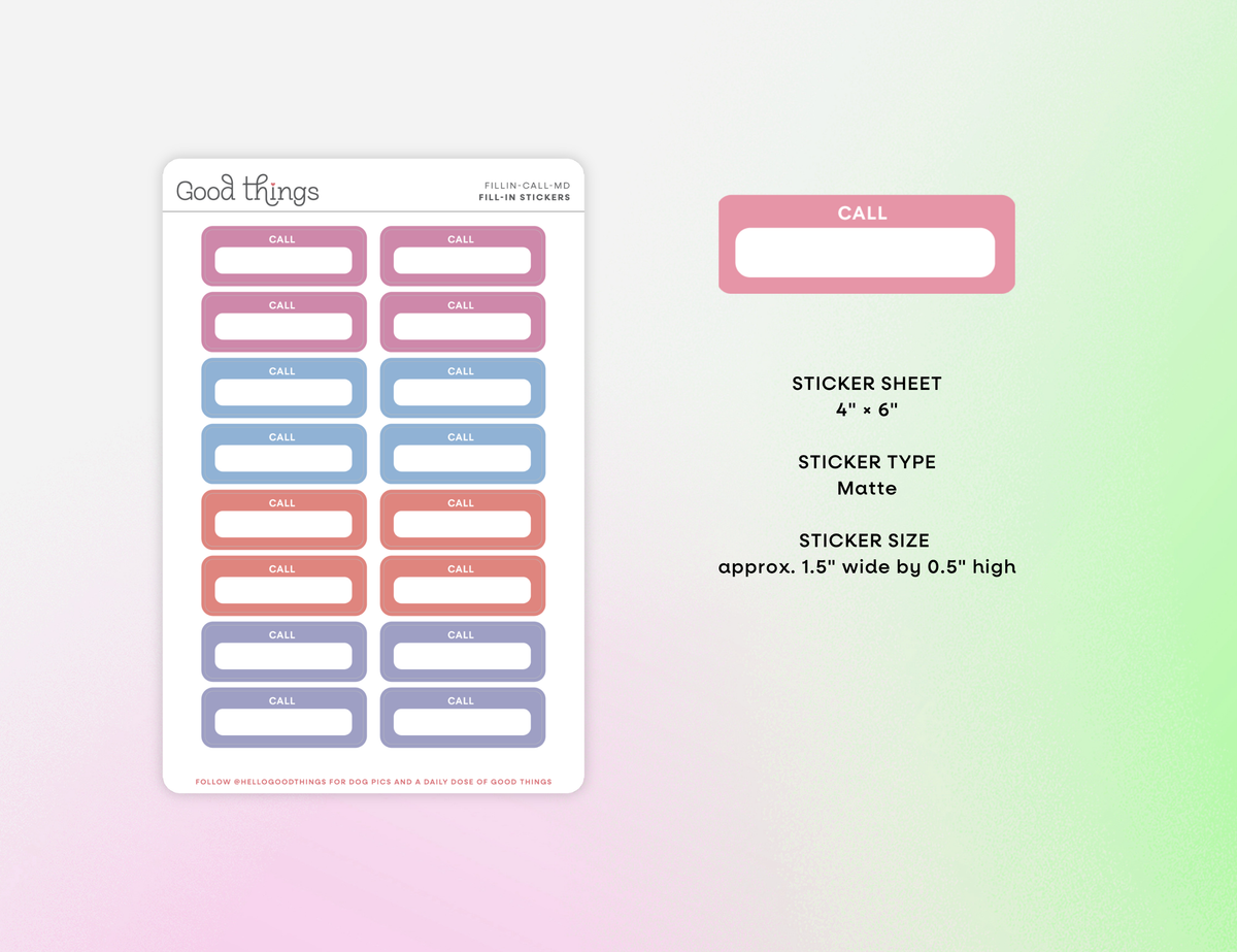 Call Calendar Stickers