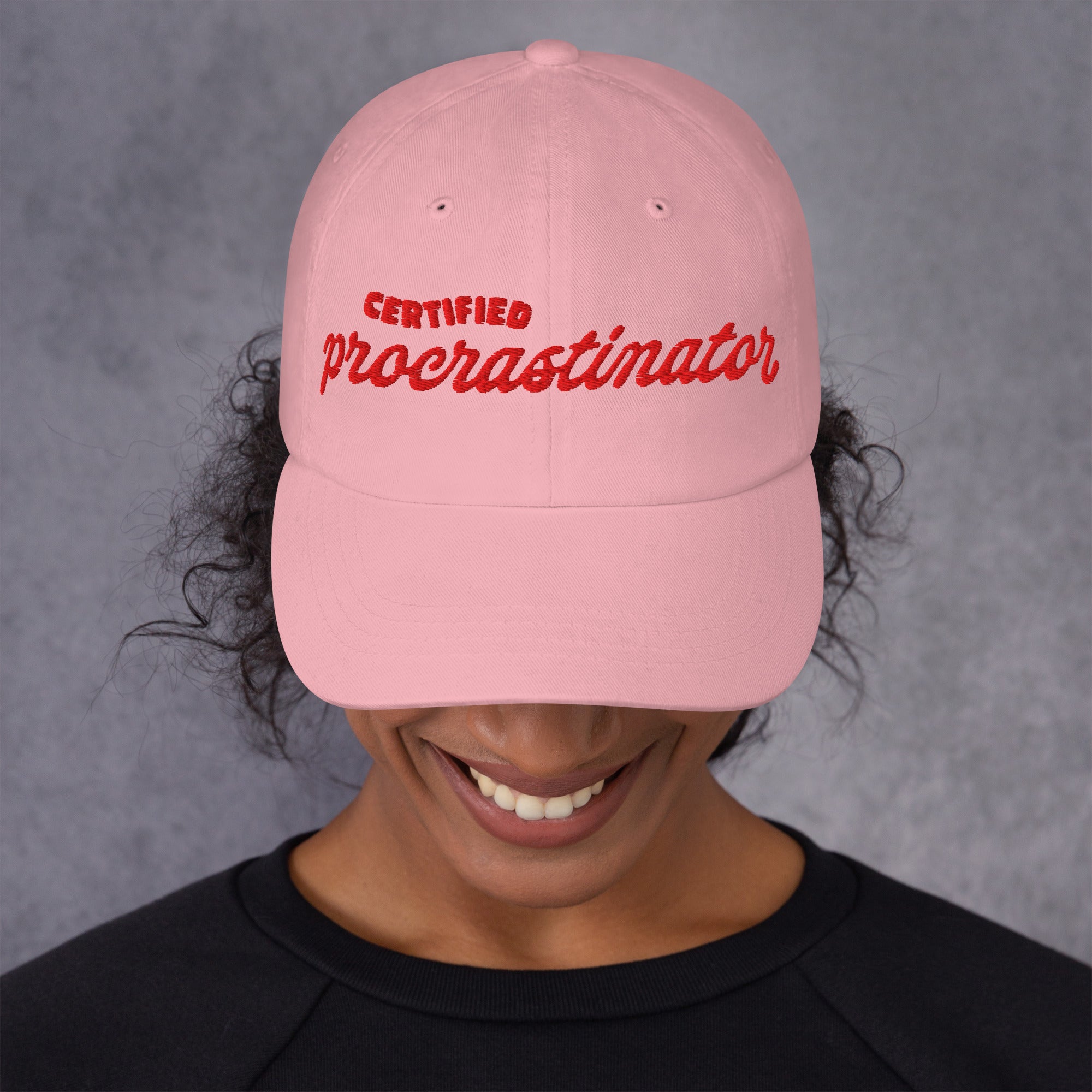 Certified Procrastinator Pink Hat by Good Things