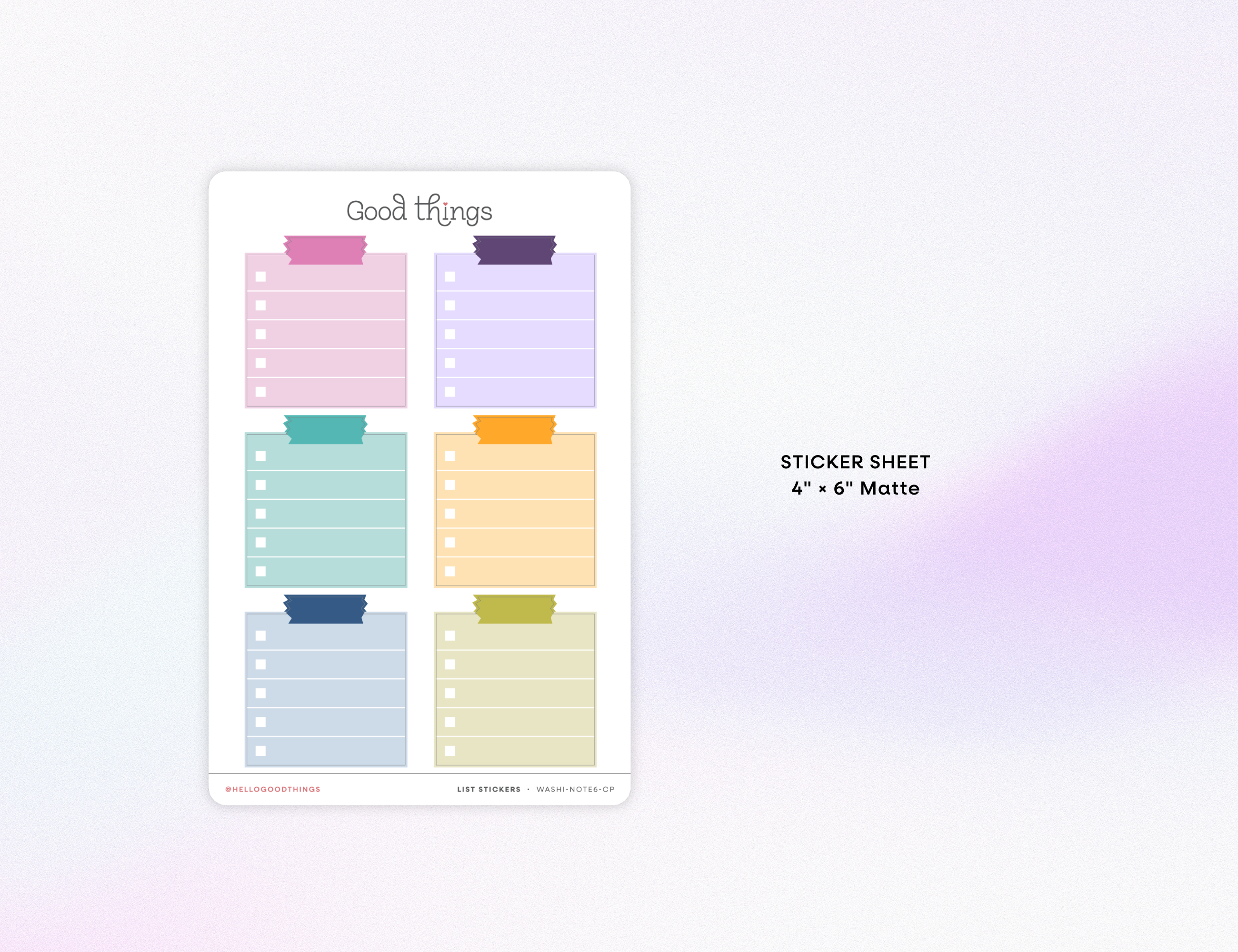 Short To Do List Stickers, Color Pop