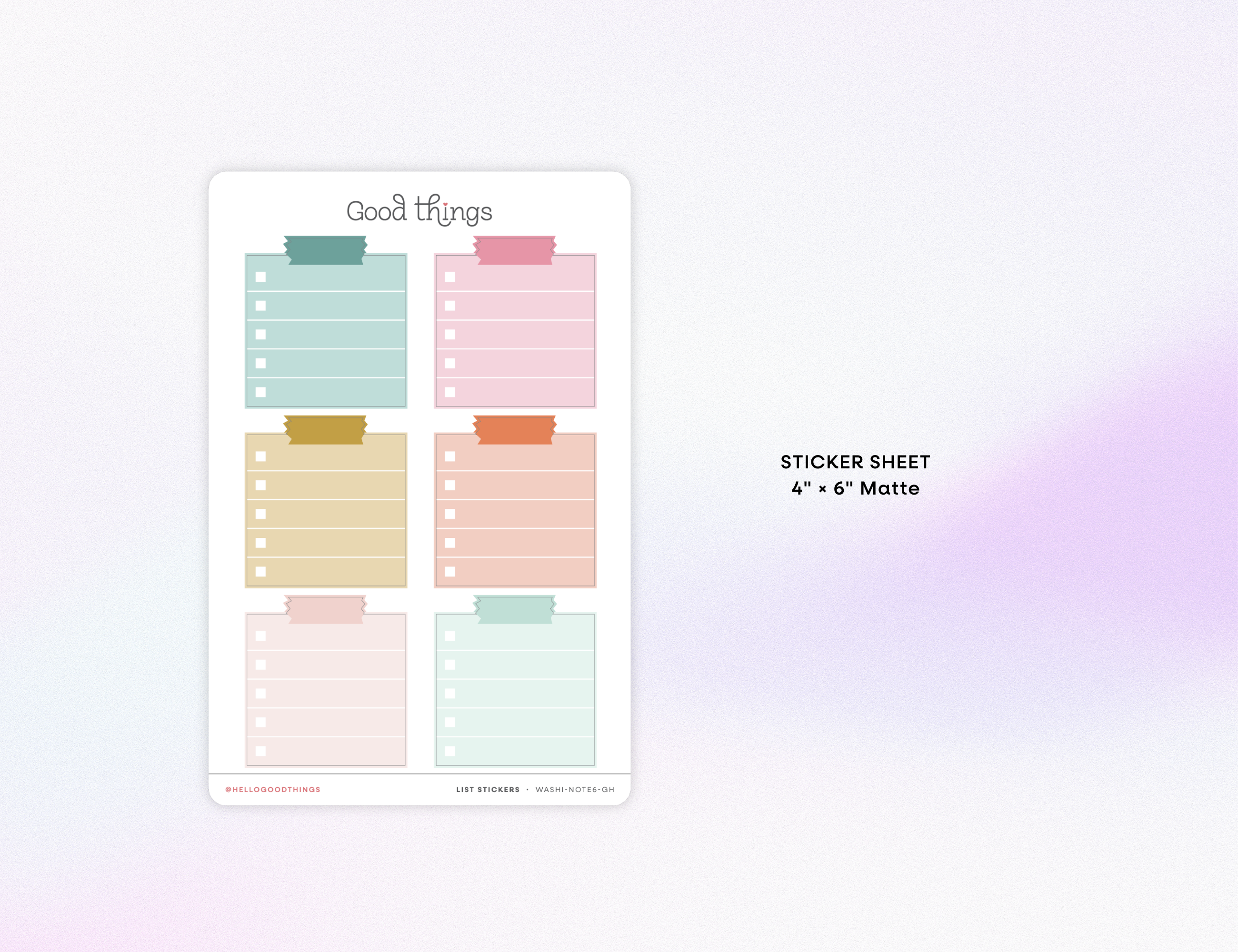 Short To Do List Stickers, Golden Hour