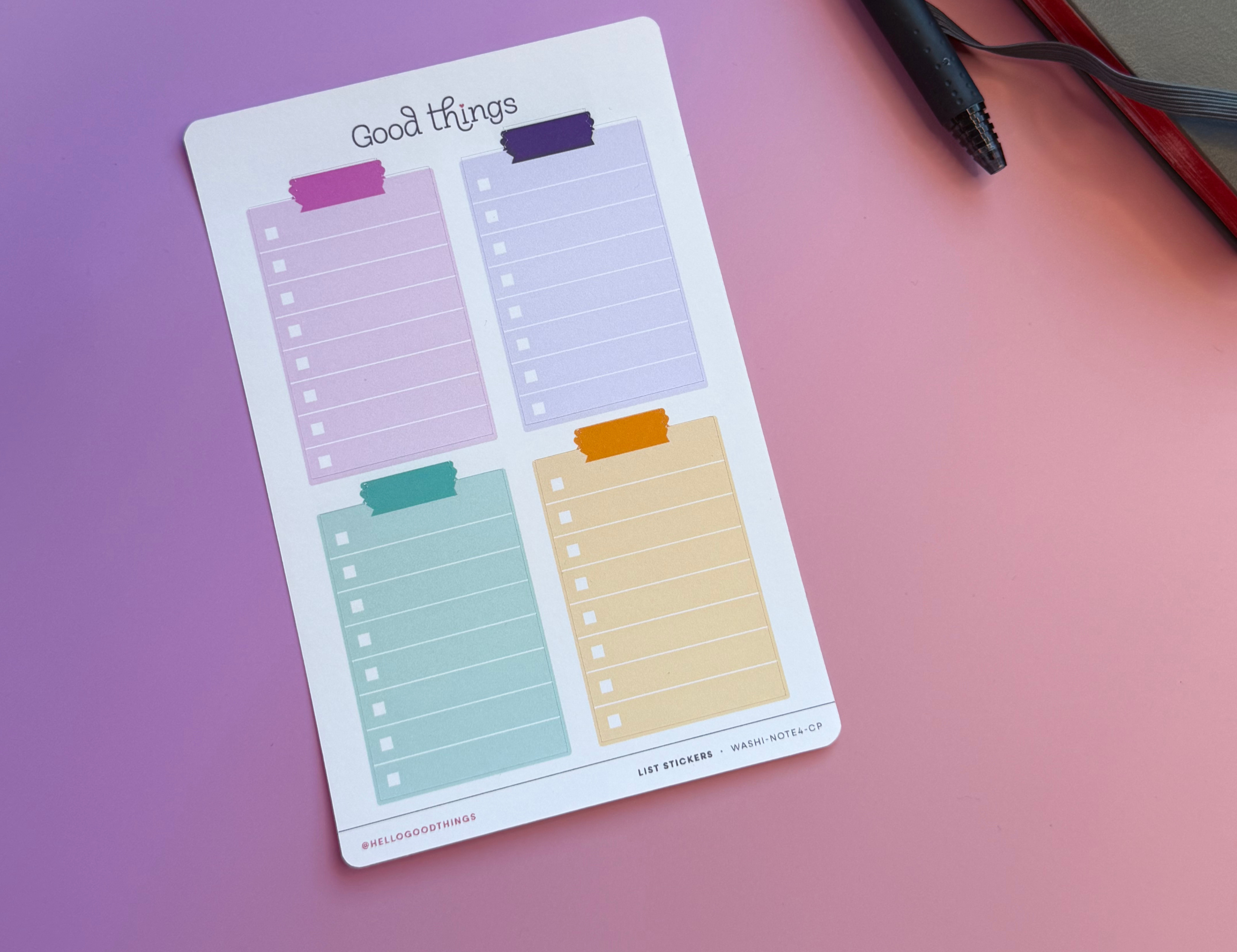 Long To Do List Stickers, Color Pop