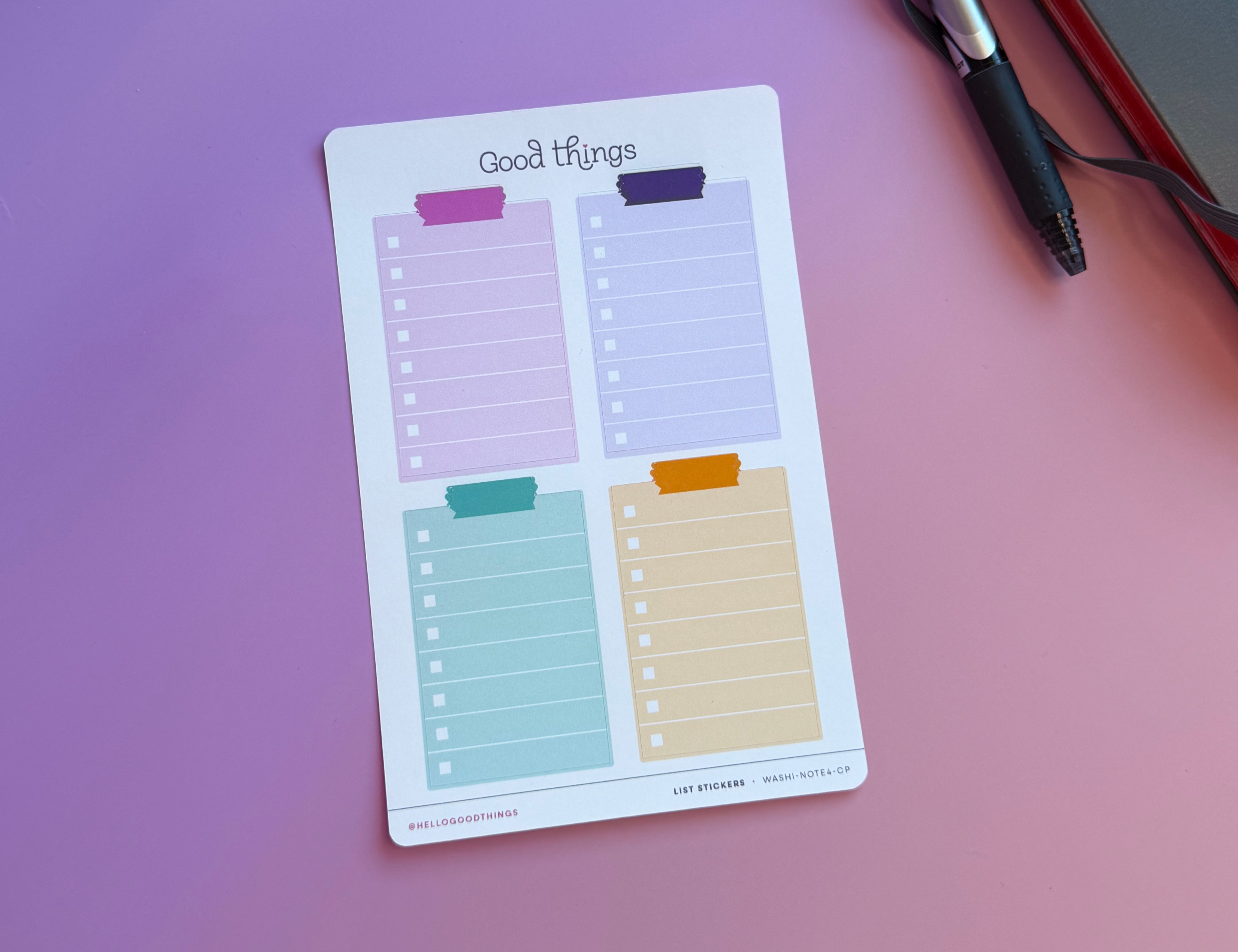 Long To Do List Stickers, Color Pop
