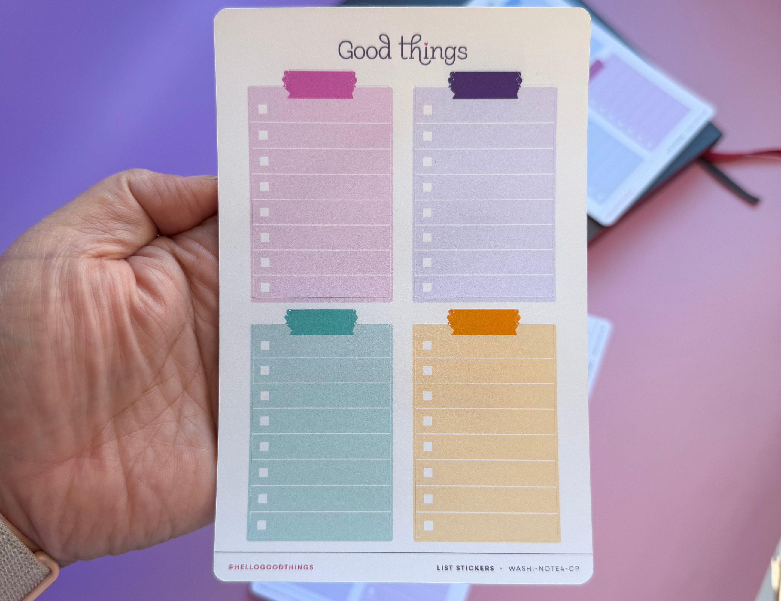 Long To Do List Stickers, Color Pop