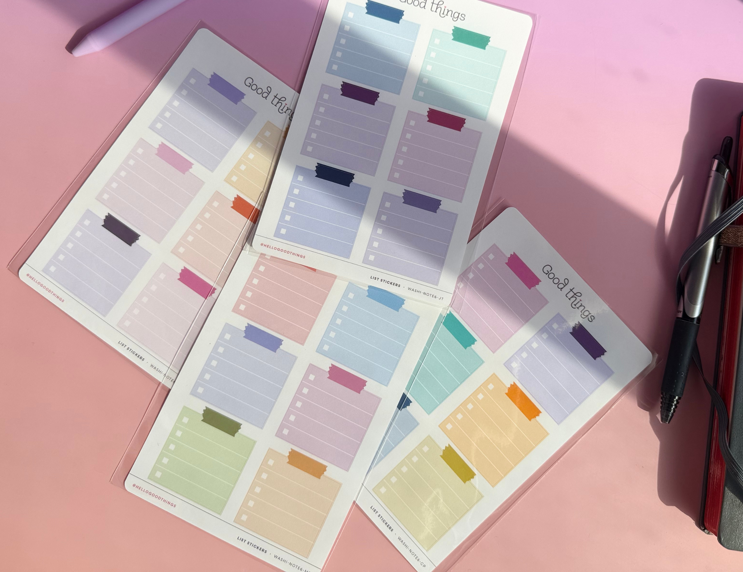Short To Do List Stickers, Jewel Tones
