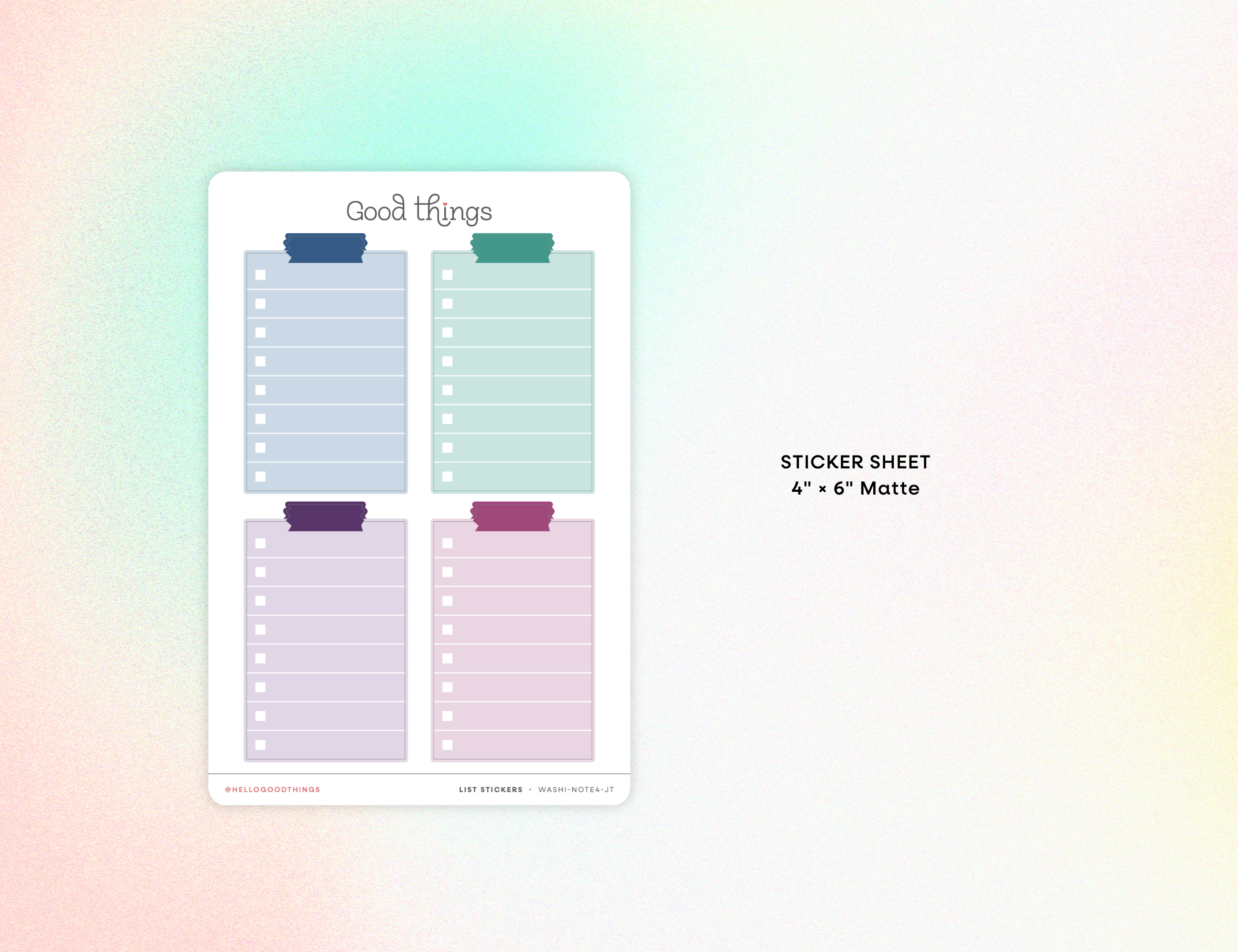 Long To Do List Stickers, Jewel Tones
