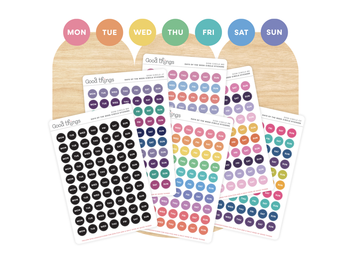 Days of the Week Circle Stickers