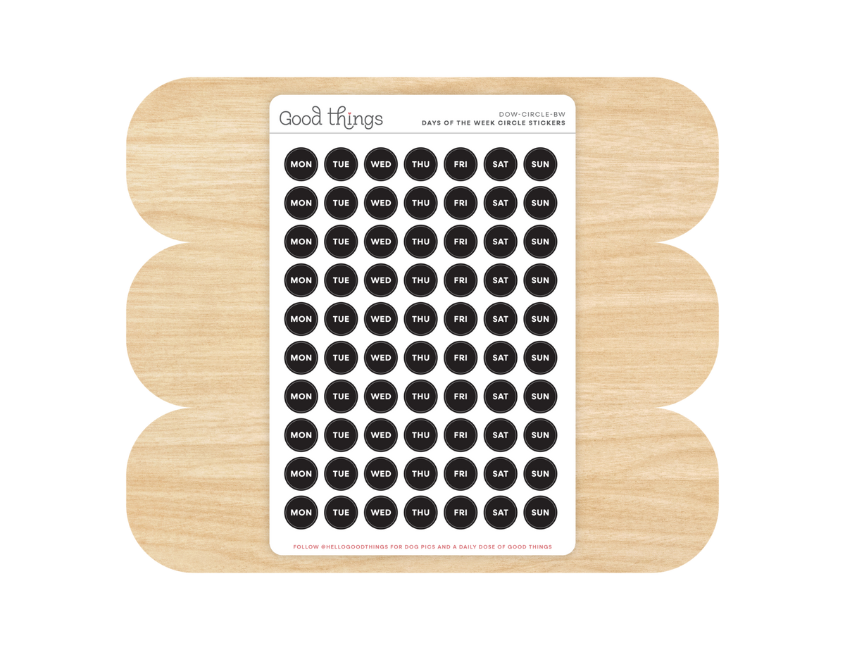 Days of the Week Circle Stickers
