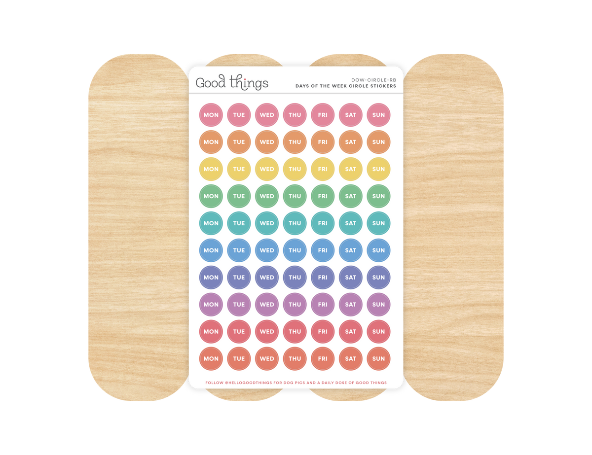 Days of the Week Circle Stickers