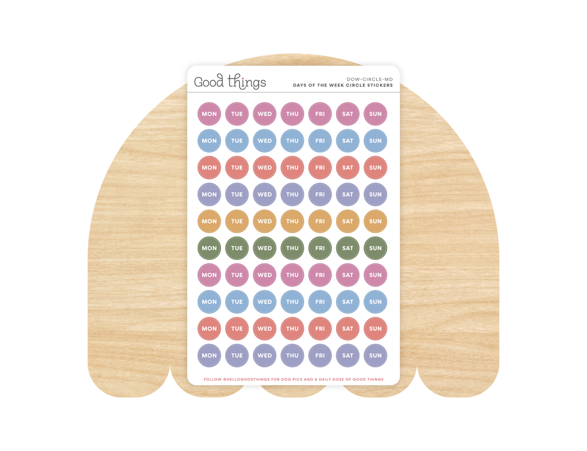 Days of the Week Circle Stickers
