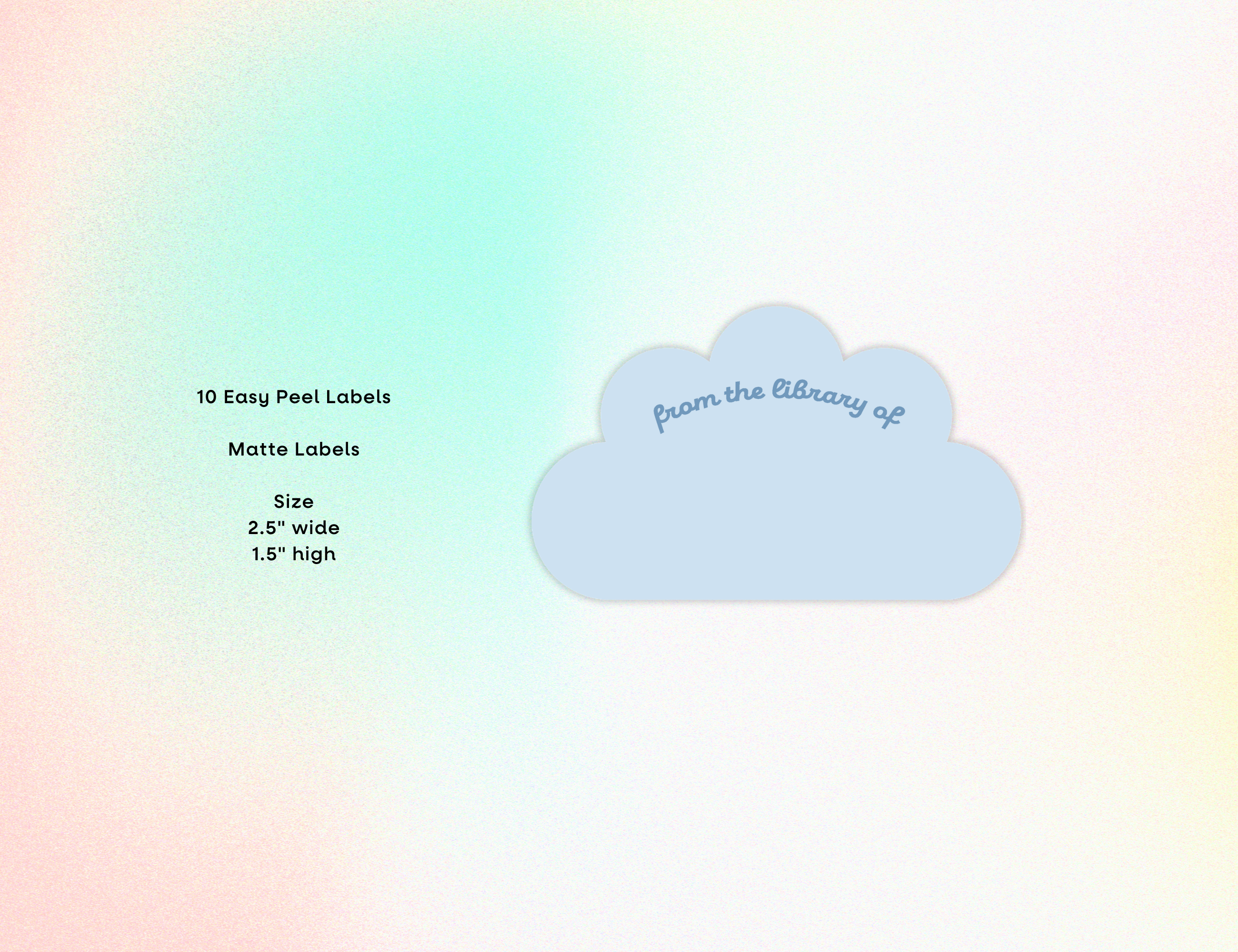 Cloud Bookplate Labels, Set of 10