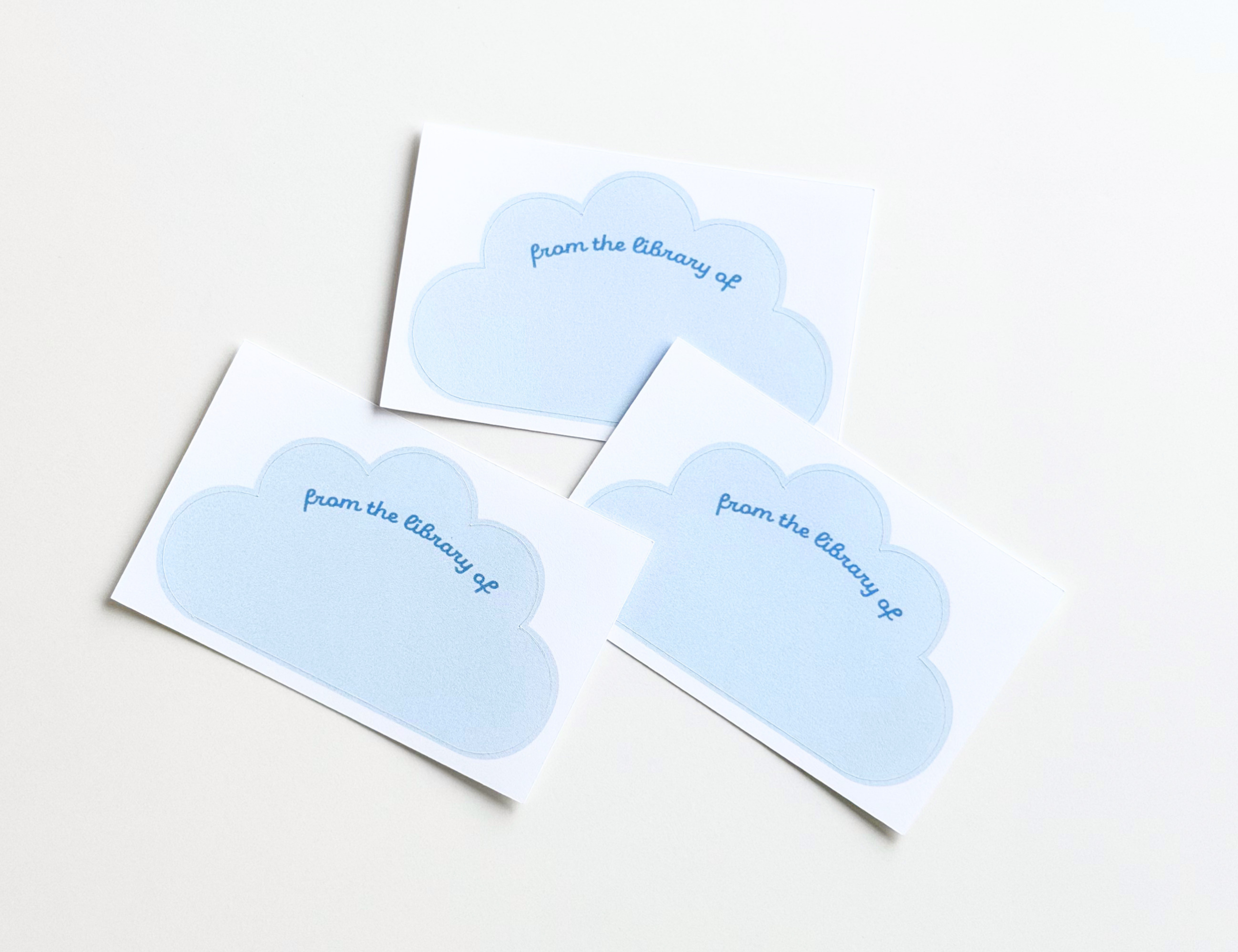 Cloud Bookplate Labels, Set of 10