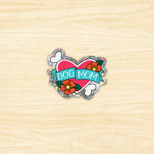Dog Mom Glitter Sticker