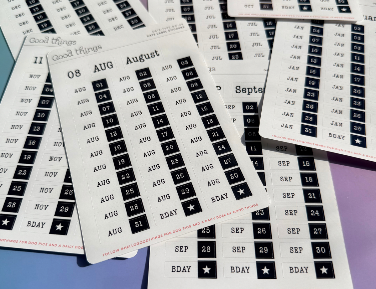 Date Labels, Typewriter