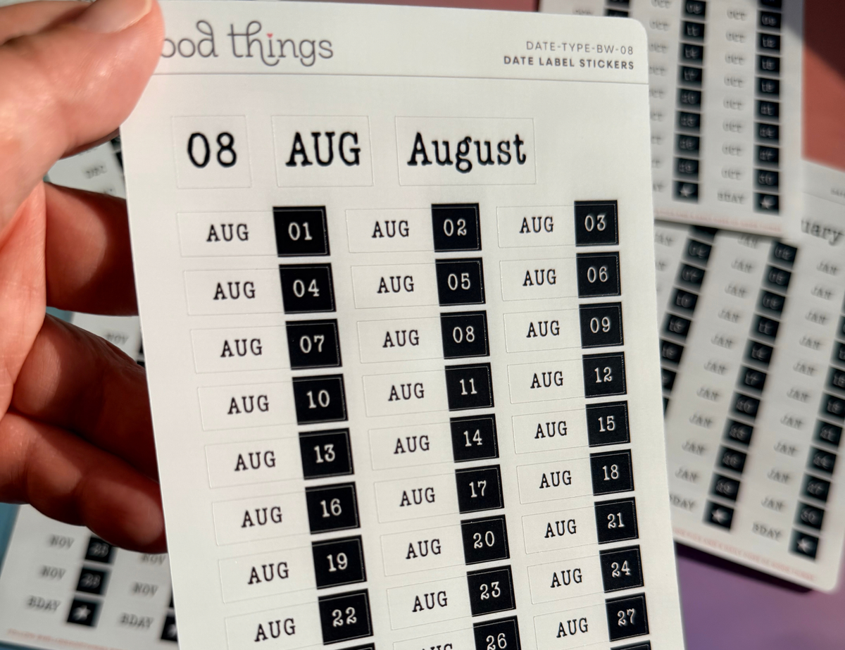 Date Labels, Typewriter