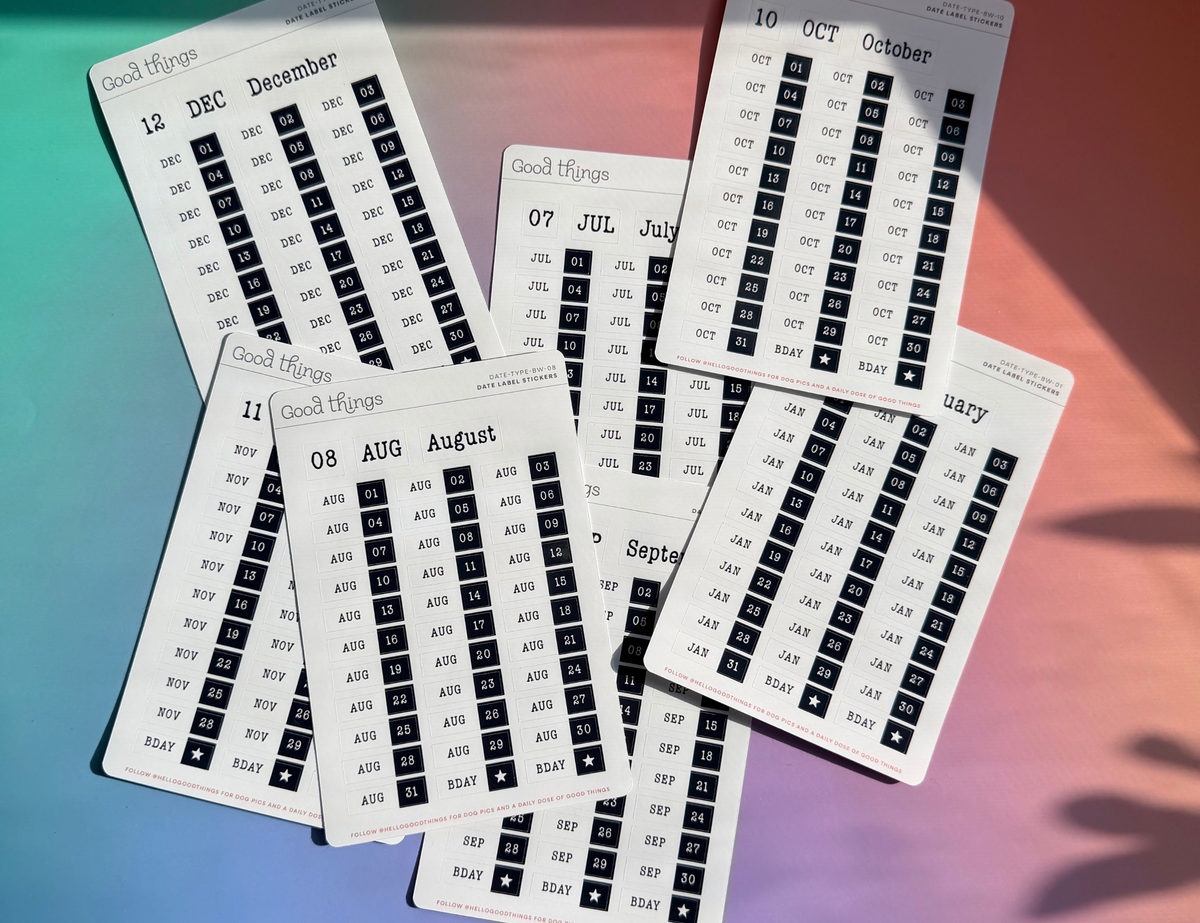 Date Labels, Typewriter
