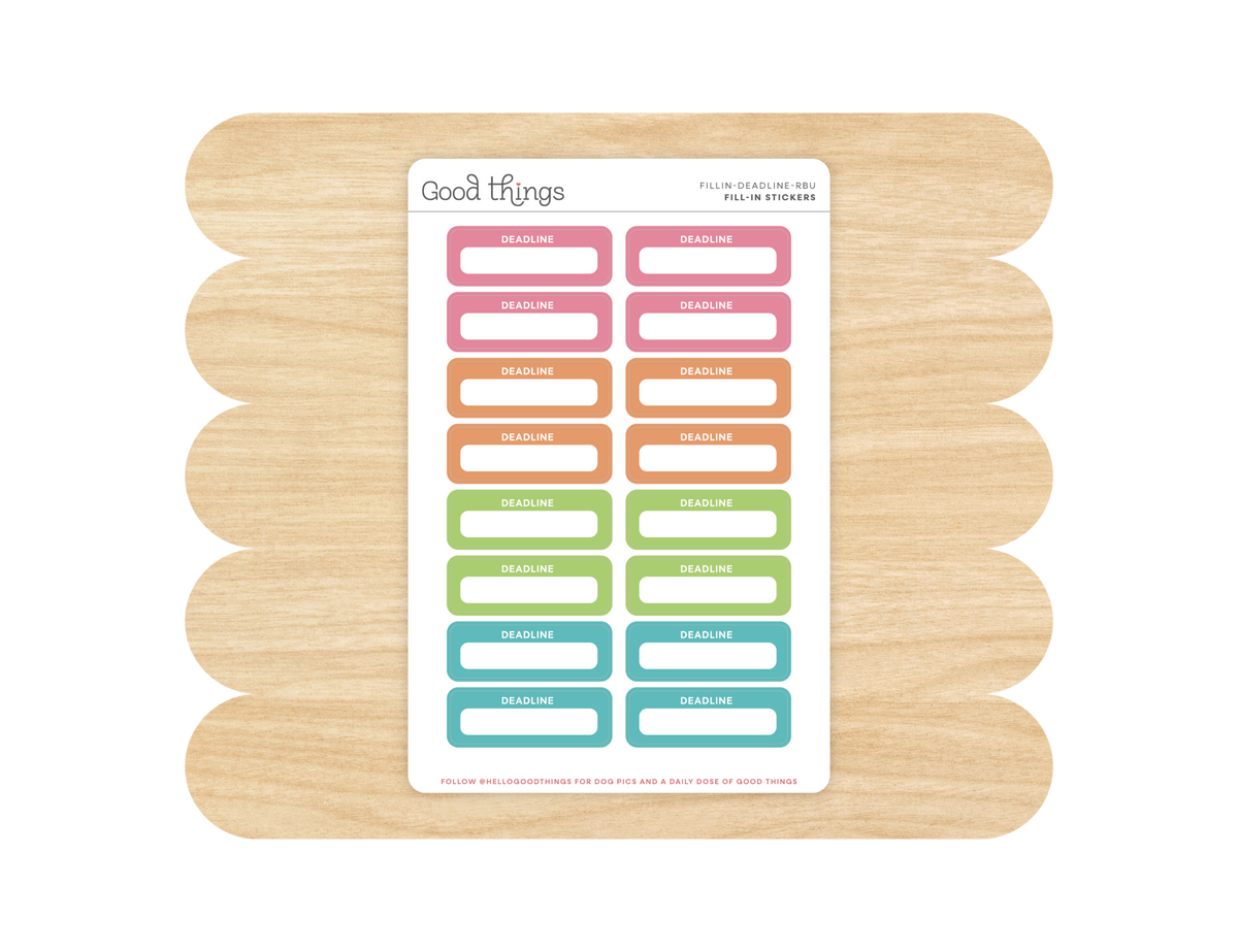 Deadline Calendar Stickers