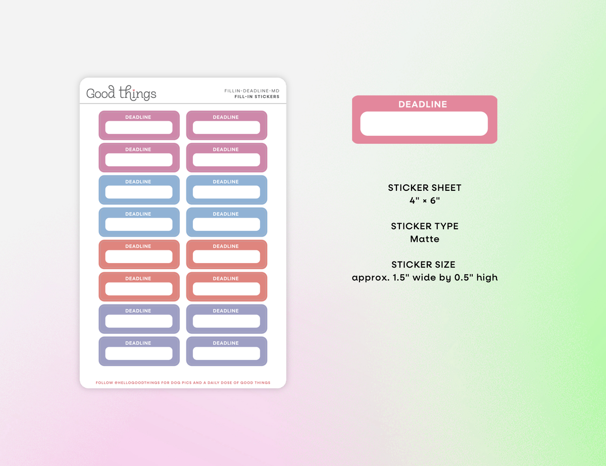 Deadline Calendar Stickers