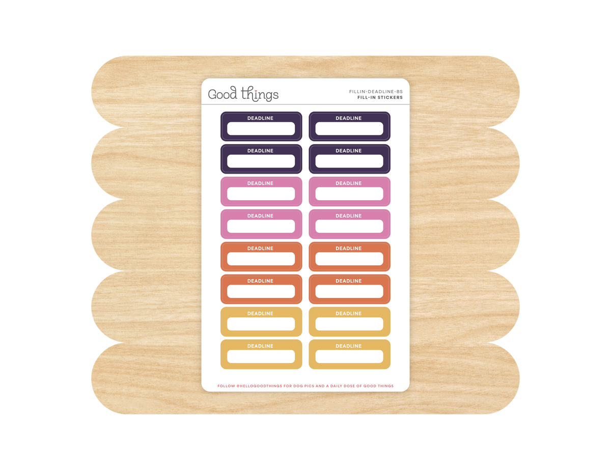Deadline Calendar Stickers