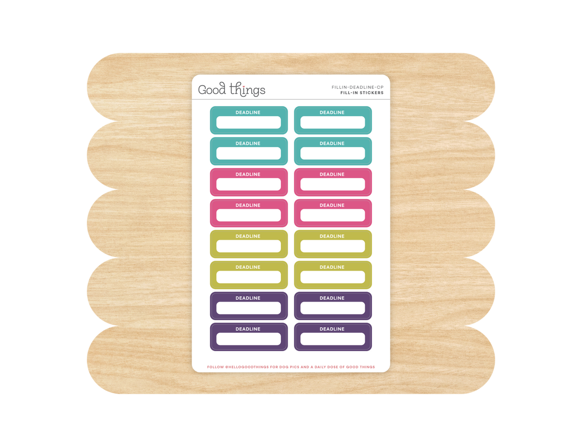 Deadline Calendar Stickers