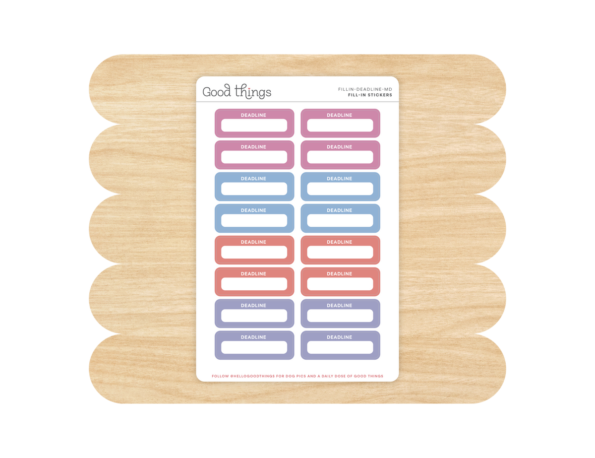 Deadline Calendar Stickers