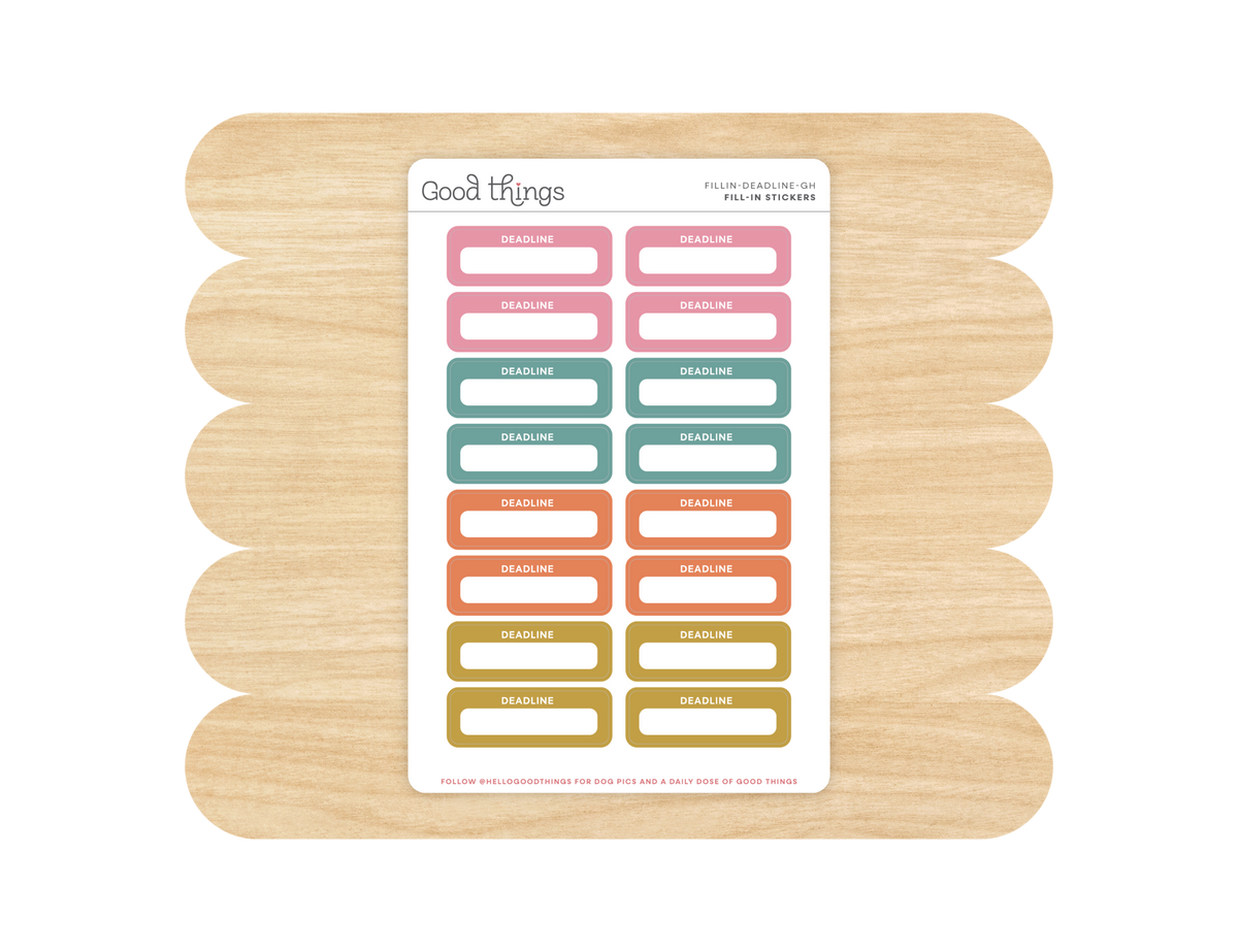 Deadline Calendar Stickers