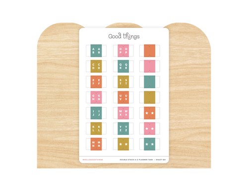 A to Z Index Tab Stickers, Double Stacked, Golden Hour
