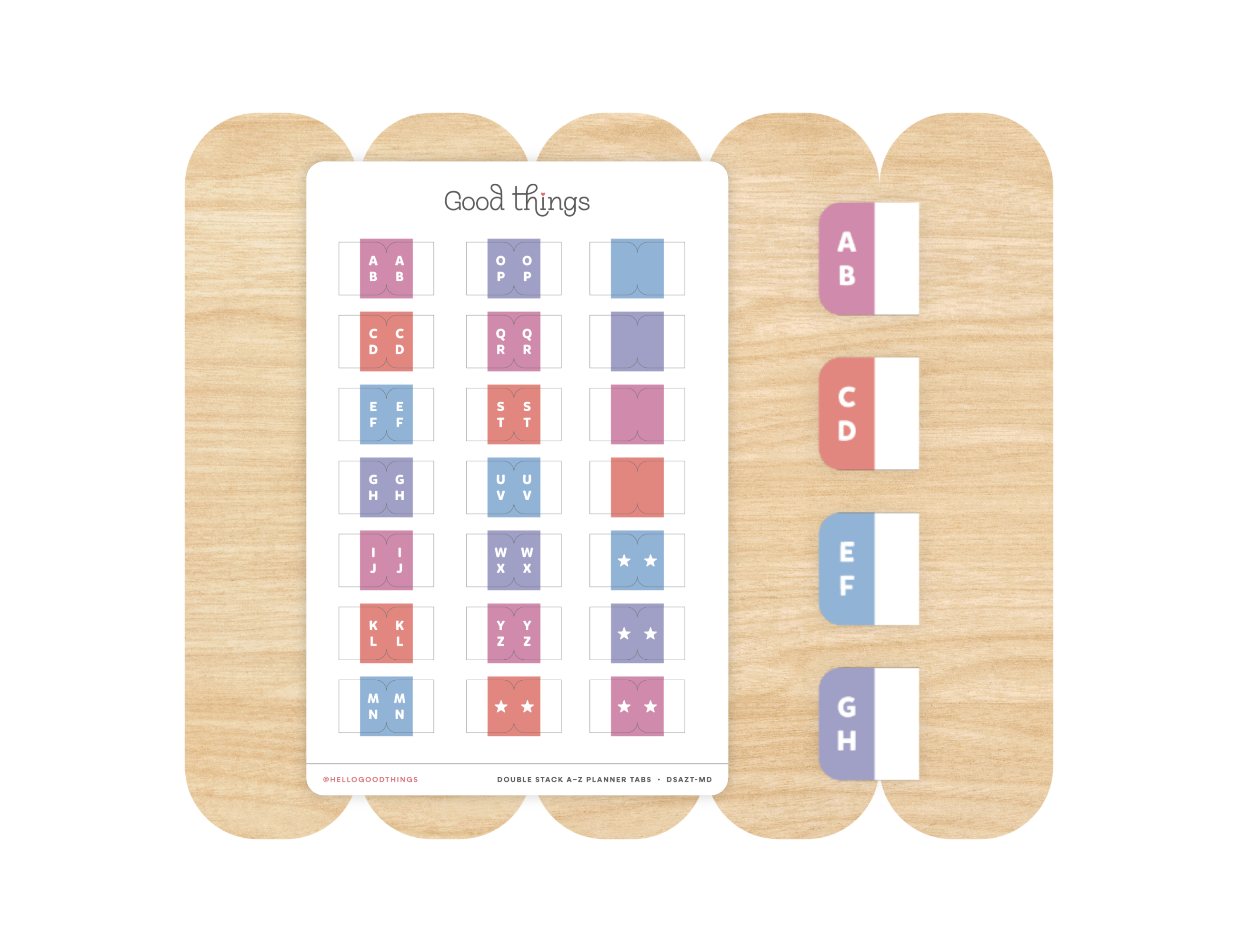 A to Z Index Tab Stickers, Double Stacked, Macaron Dreams