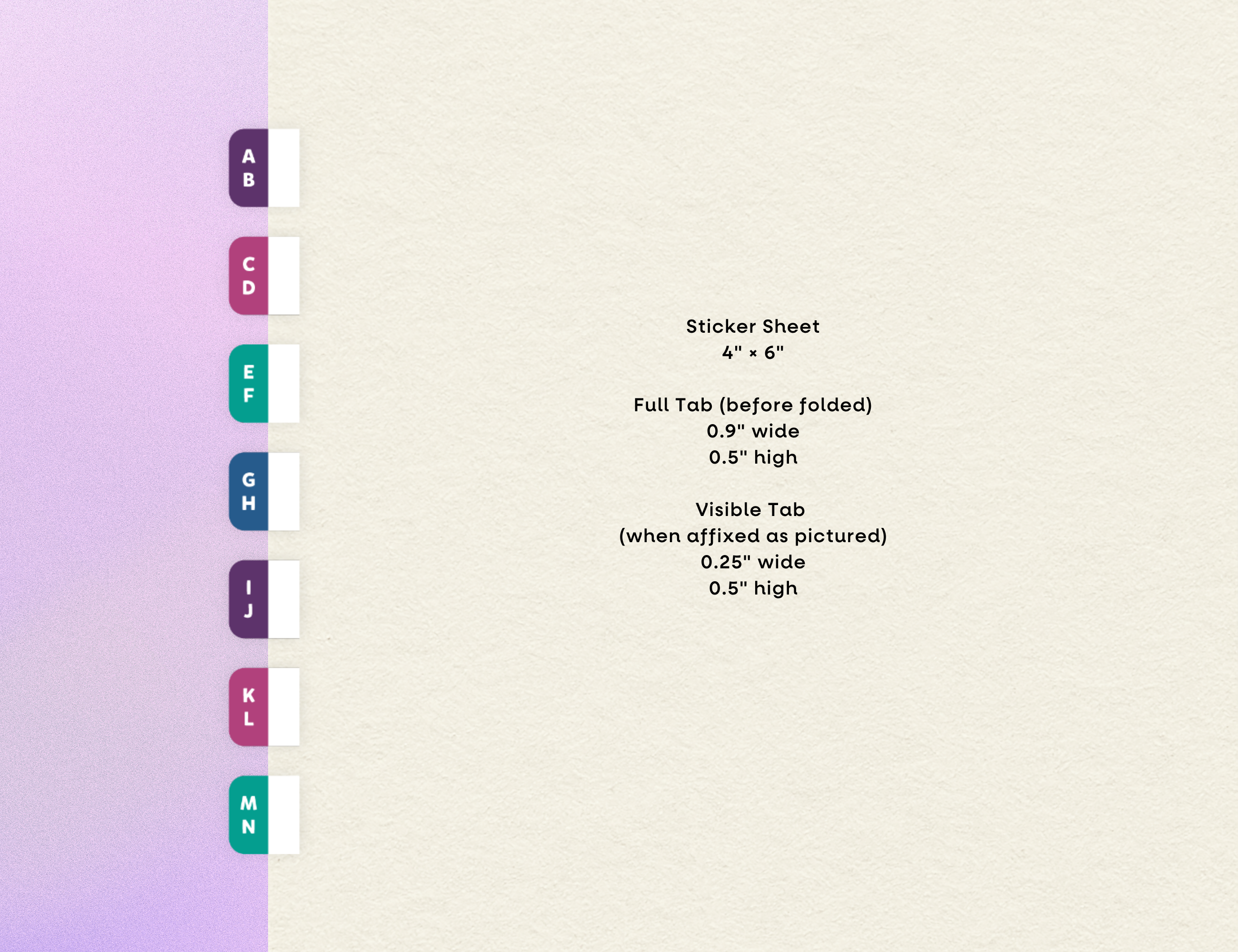 A to Z Index Tab Stickers, Double Stacked, Jewel Tones