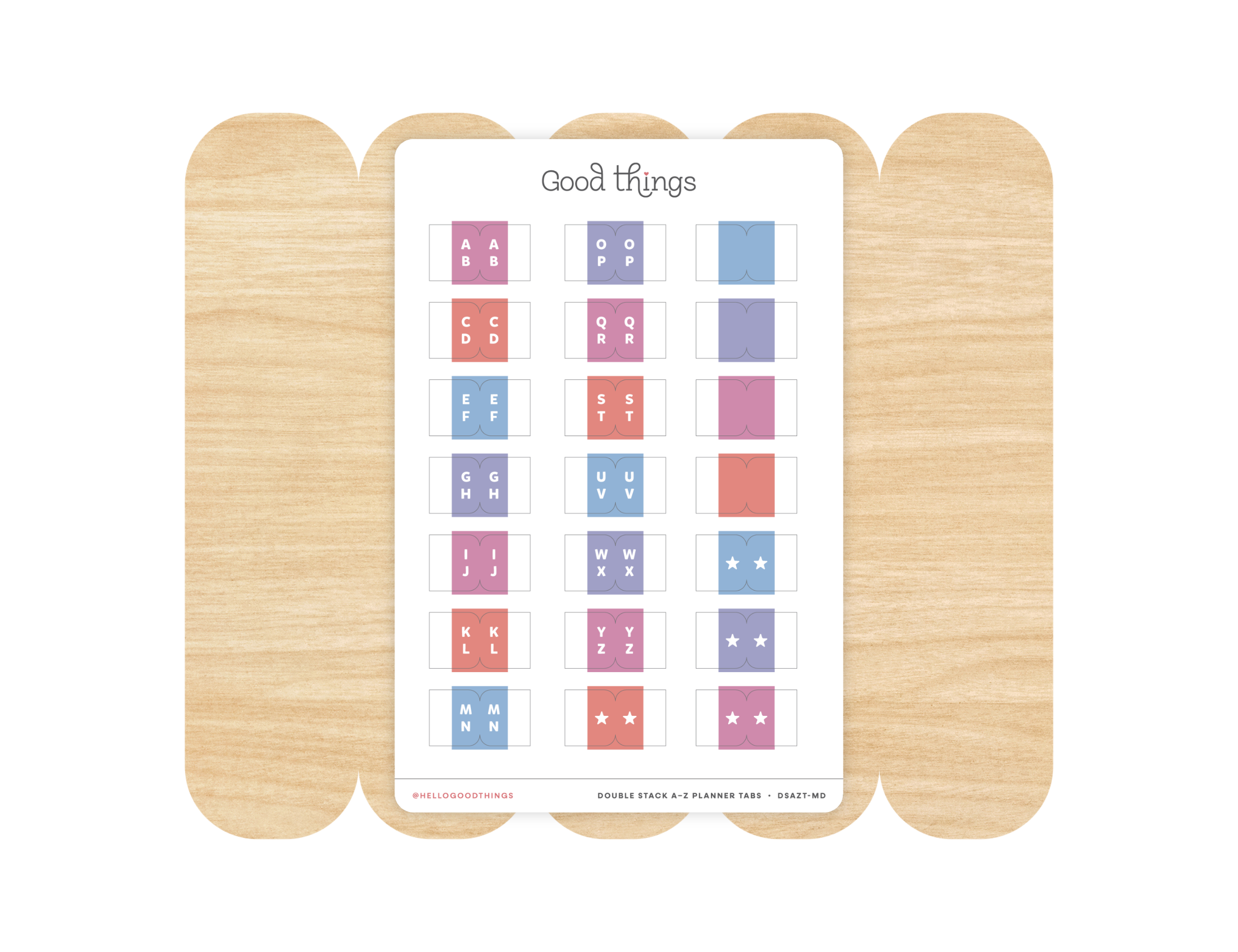 A to Z Index Tab Stickers, Double Stacked, Macaron Dreams