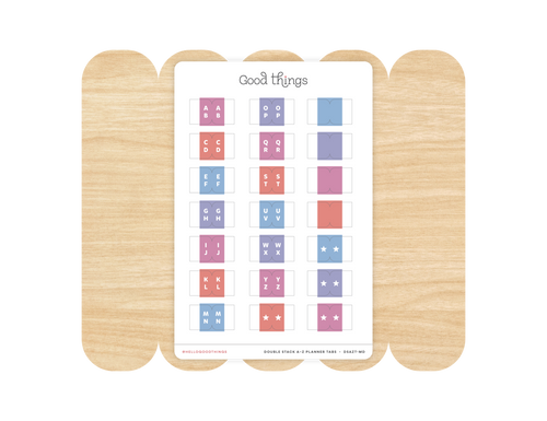 A to Z Index Tab Stickers, Double Stacked, Macaron Dreams