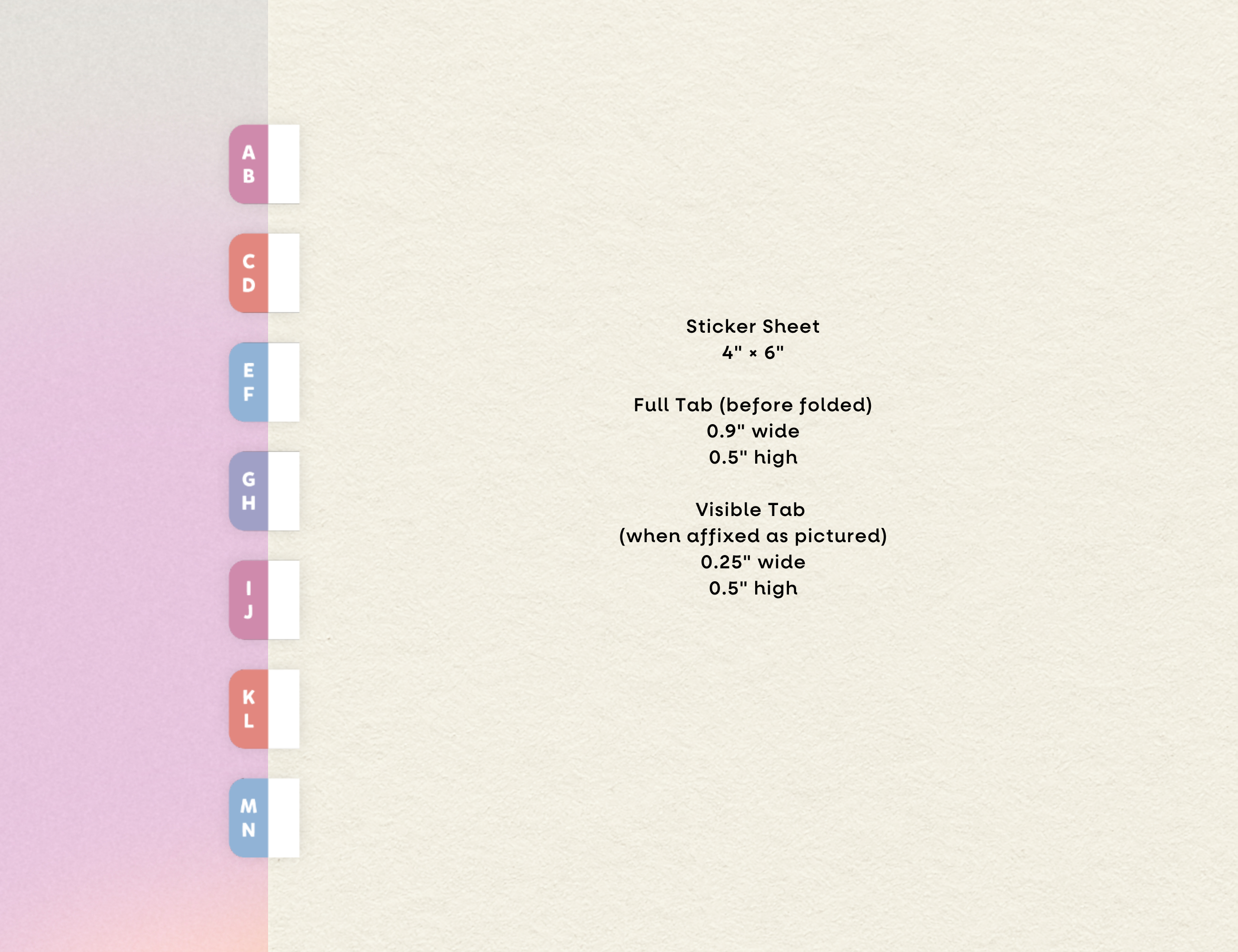 A to Z Index Tab Stickers, Double Stacked, Macaron Dreams