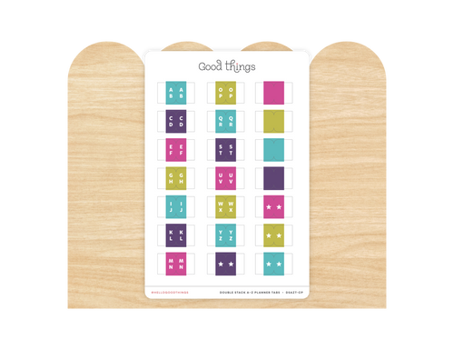 A to Z Index Tab Stickers, Double Stacked, Color Pop
