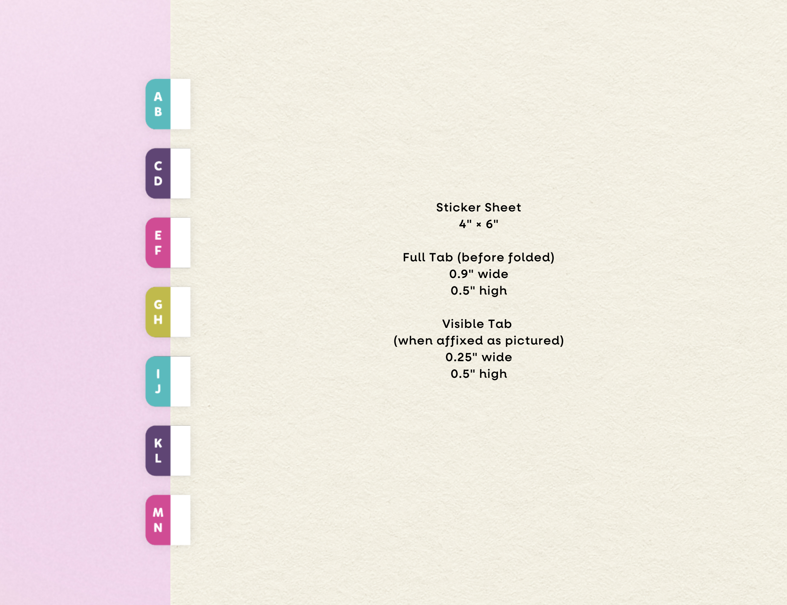 A to Z Index Tab Stickers, Double Stacked, Color Pop
