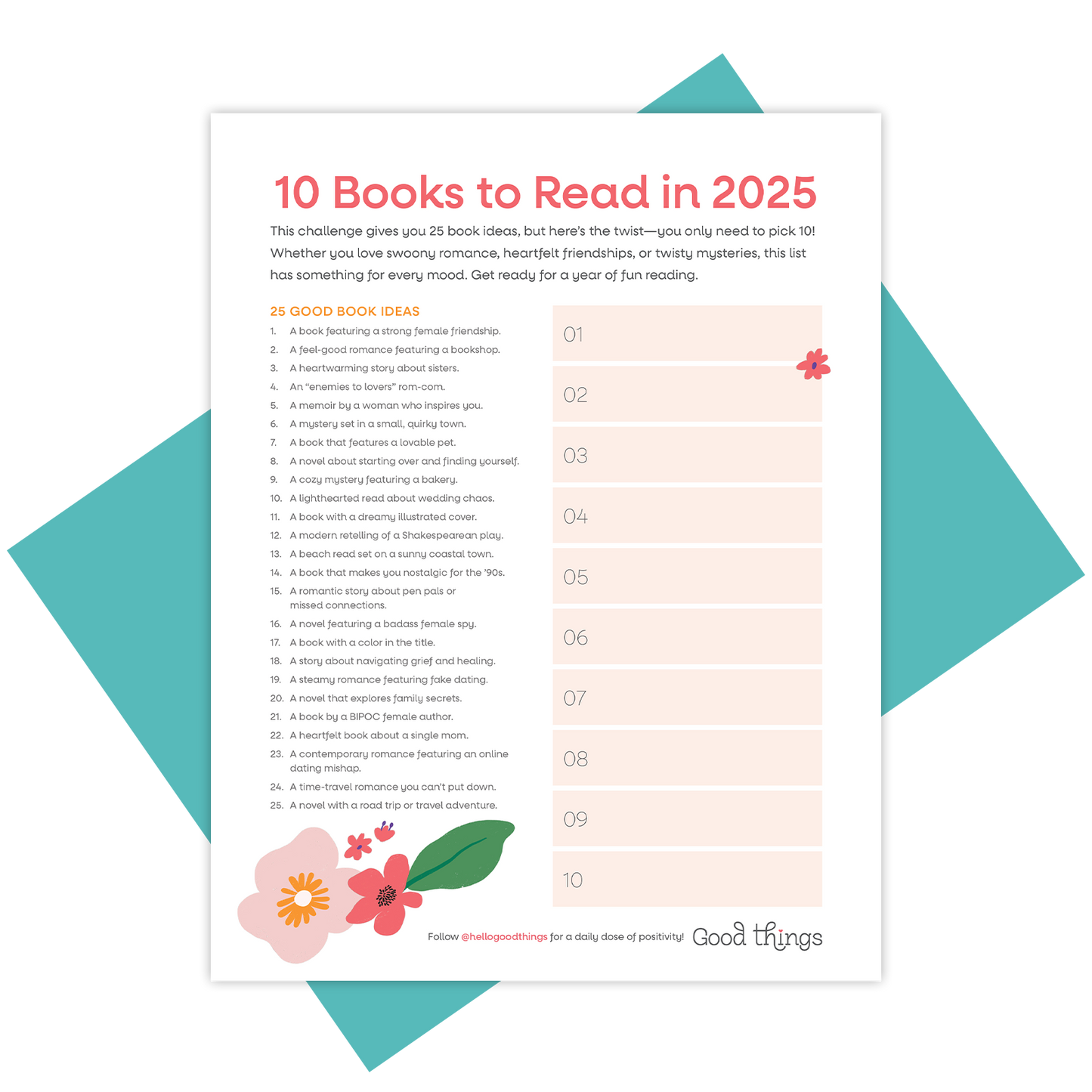 10 Books in 2025 Printable