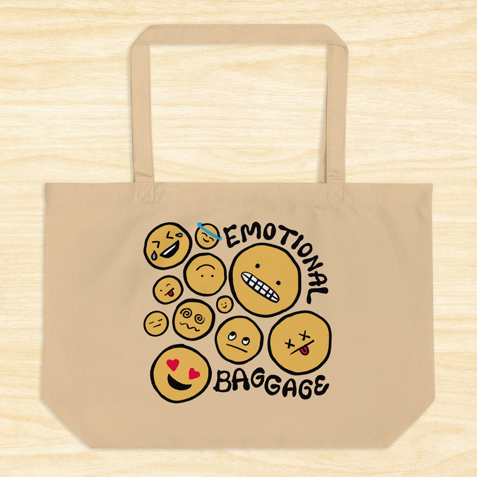Emotional Baggage Large Tote Bag (natural)