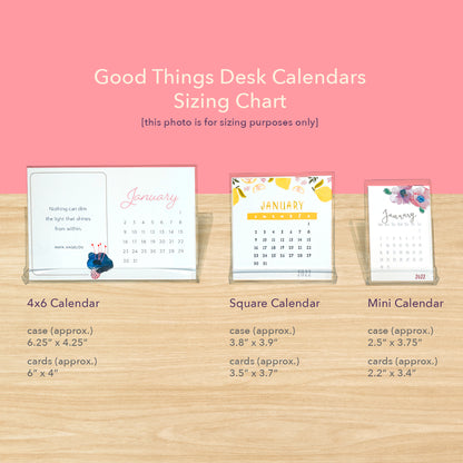 2024 Quotes & Painted Flowers Desk Calendar