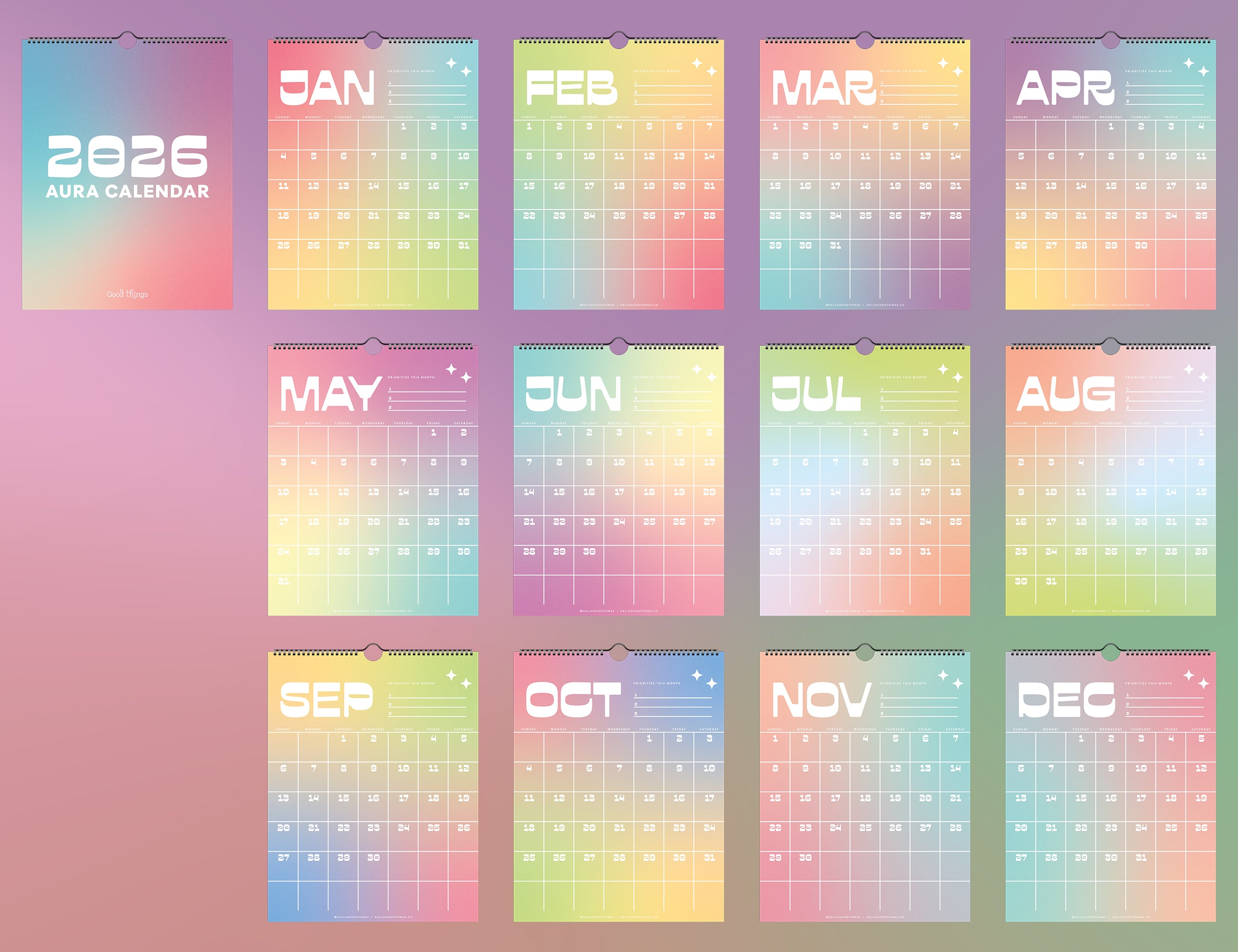 Aura Calendar, 2026 Calendar with Priorities