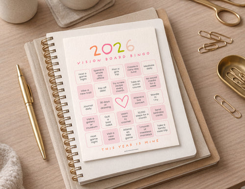 2026 Bingo Card Printable, Soft Pastel
