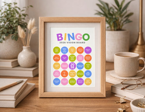 2026 Bingo Card Printable, Pop Dots