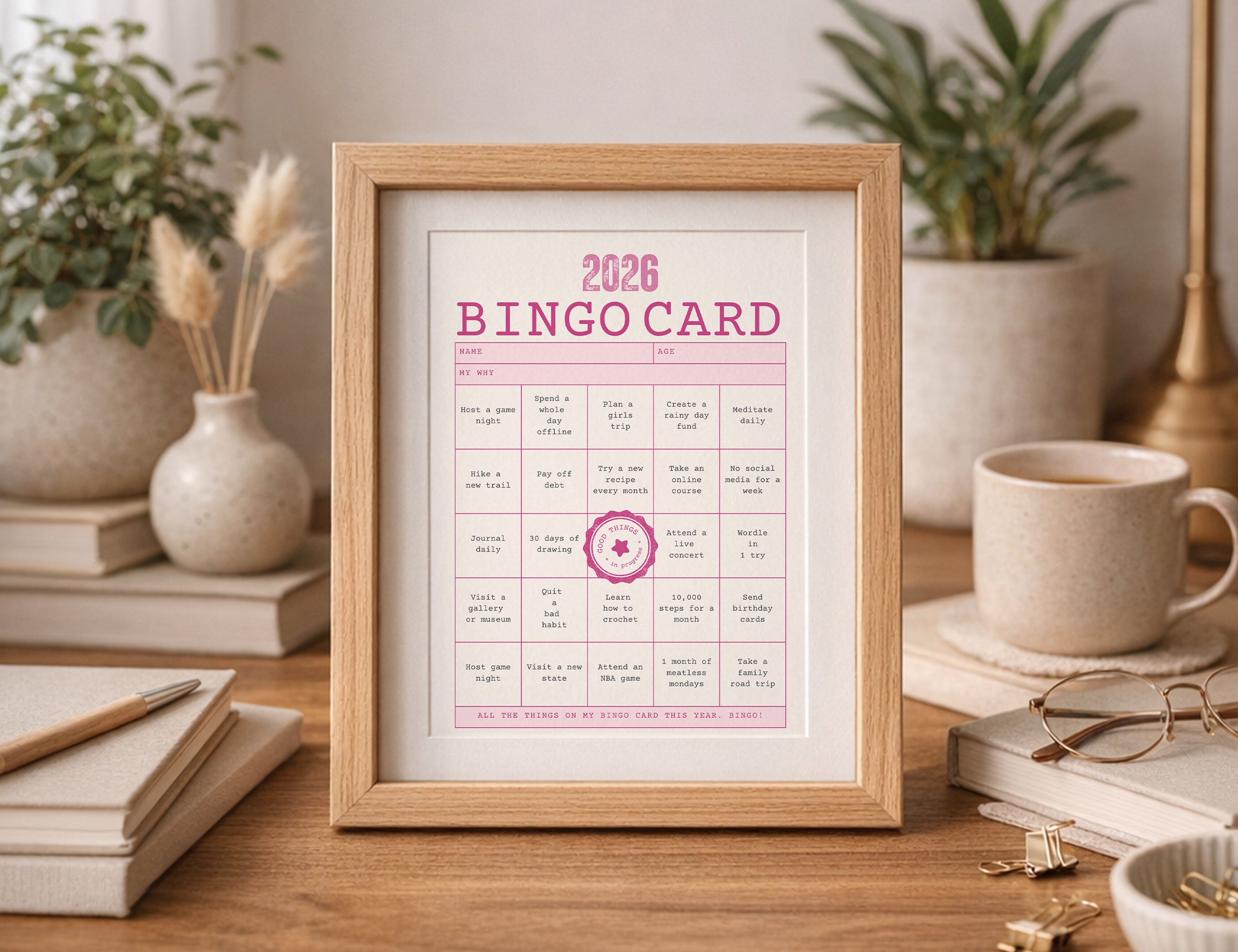 2026 Bingo Card Printable, Good Things