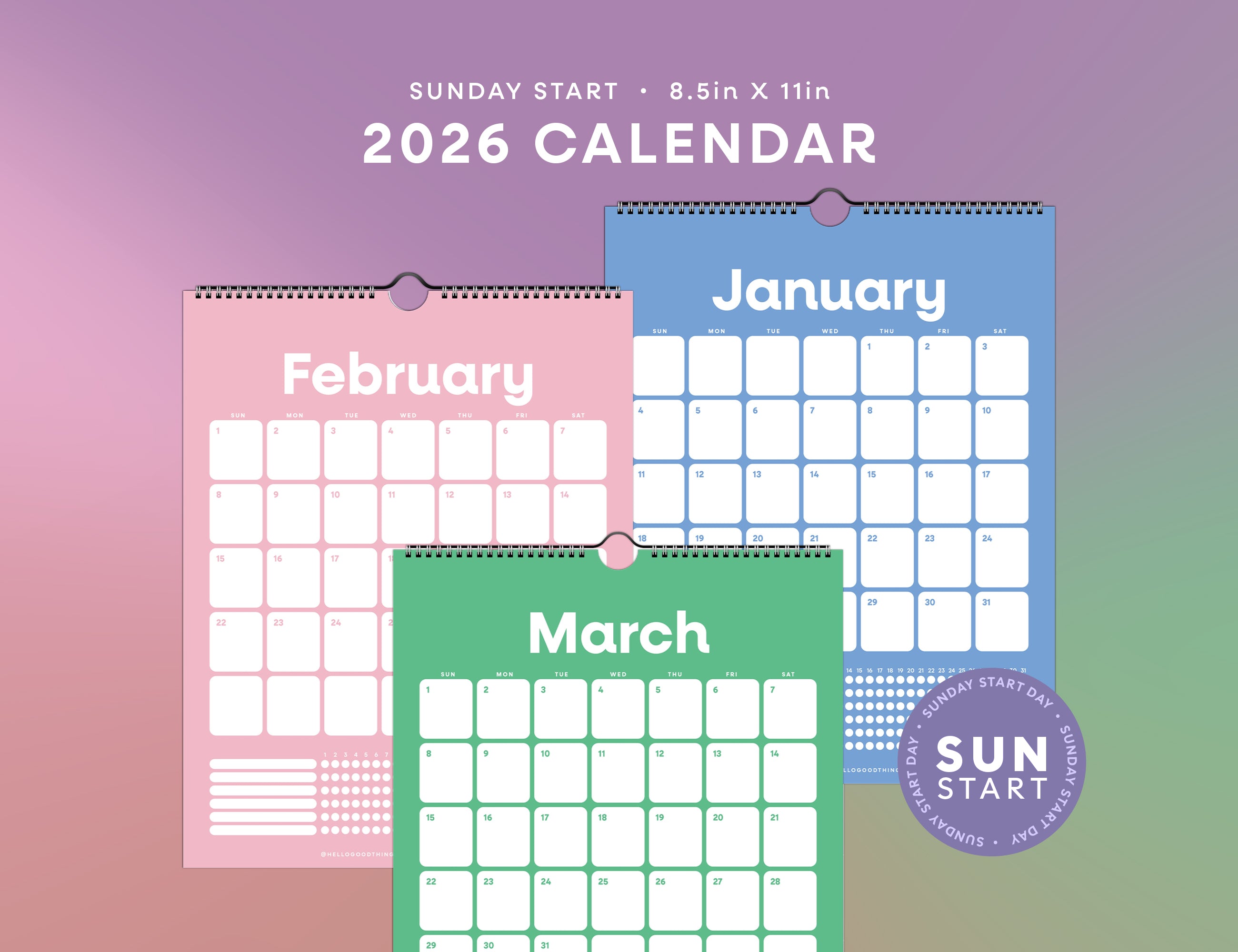 Good Plans & Good Habits | 2026 Calendar + Habit Tracker