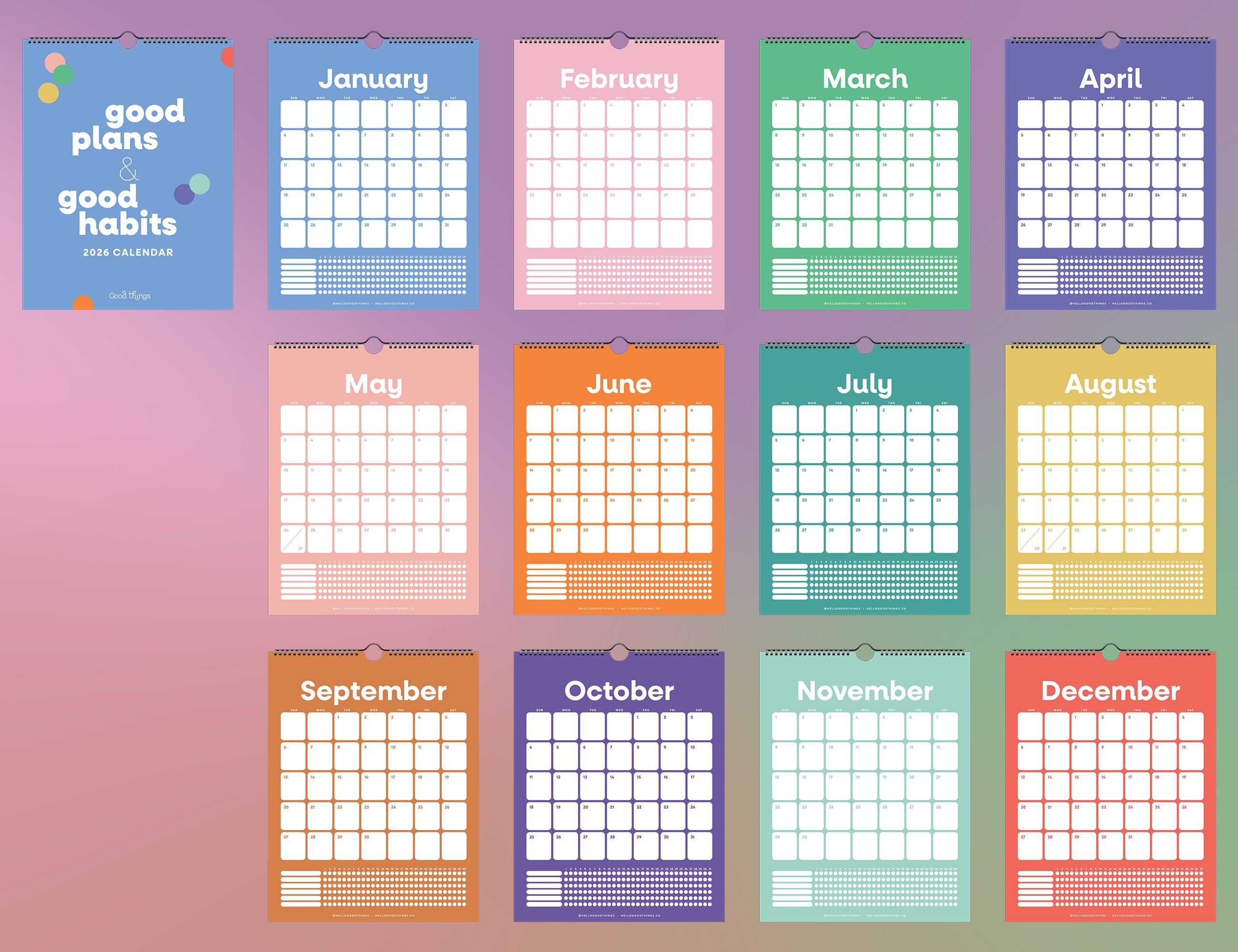 Good Plans & Good Habits | 2026 Calendar + Habit Tracker