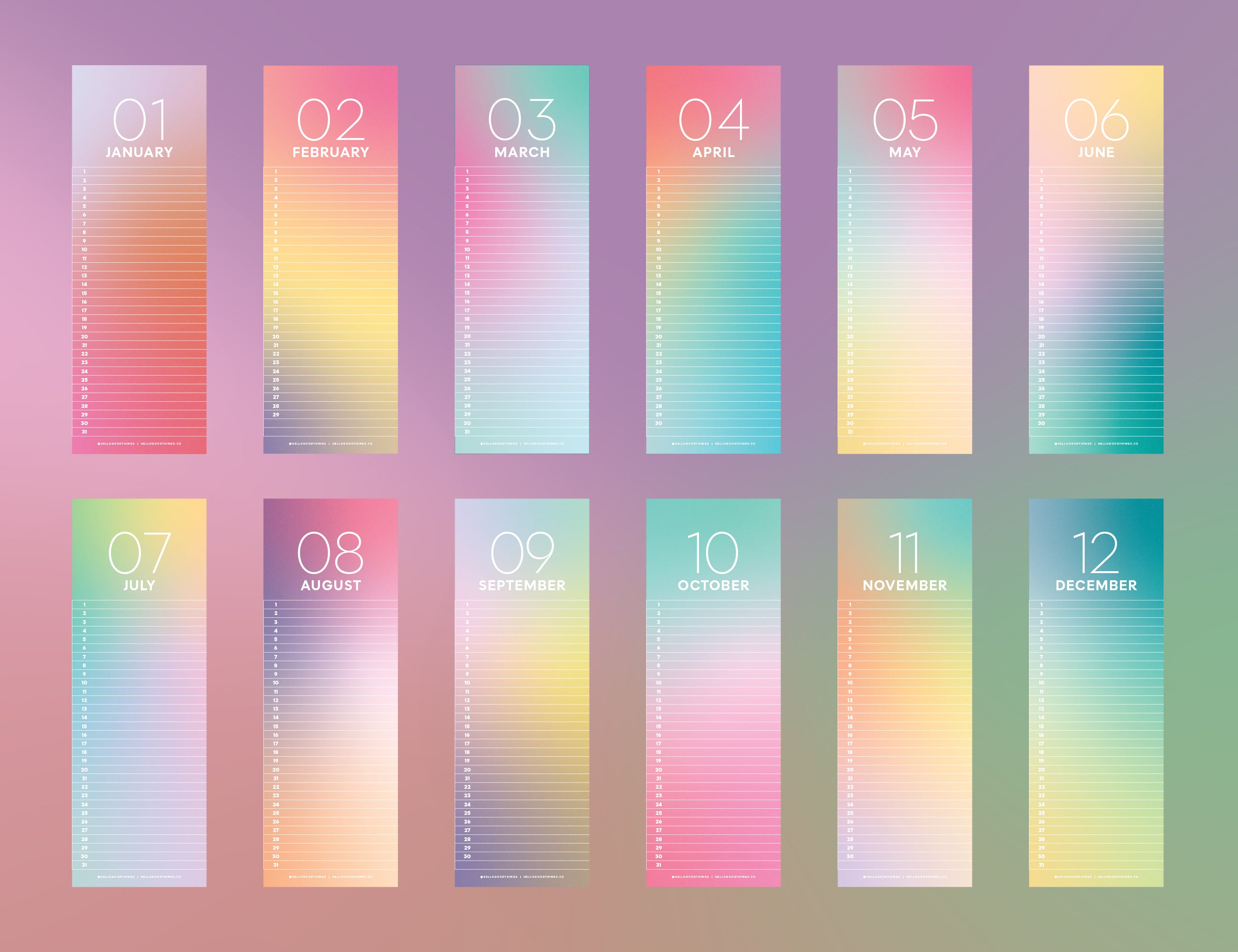Gradient Perpetual Calendar